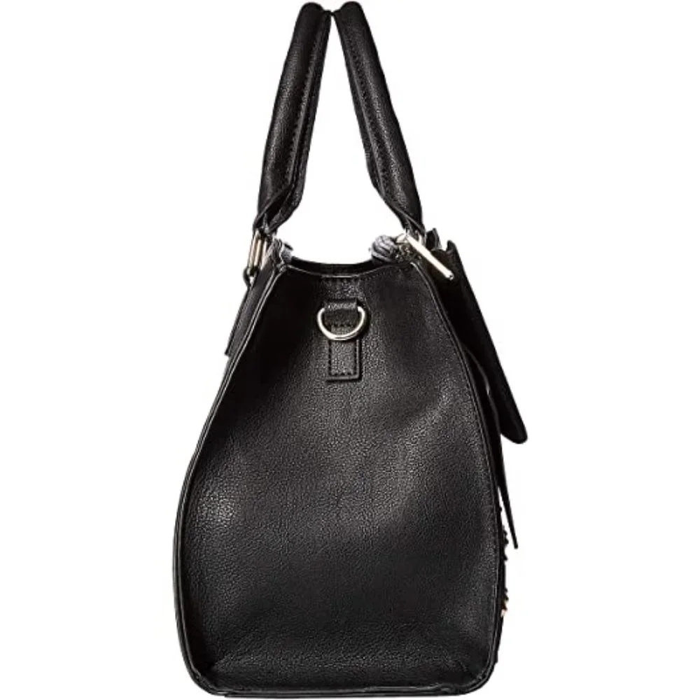 Betsey Johnson Studded Bow Satchel Bag Black Bow Studs + Keychain BB18265 NEW - Picture 4 of 14